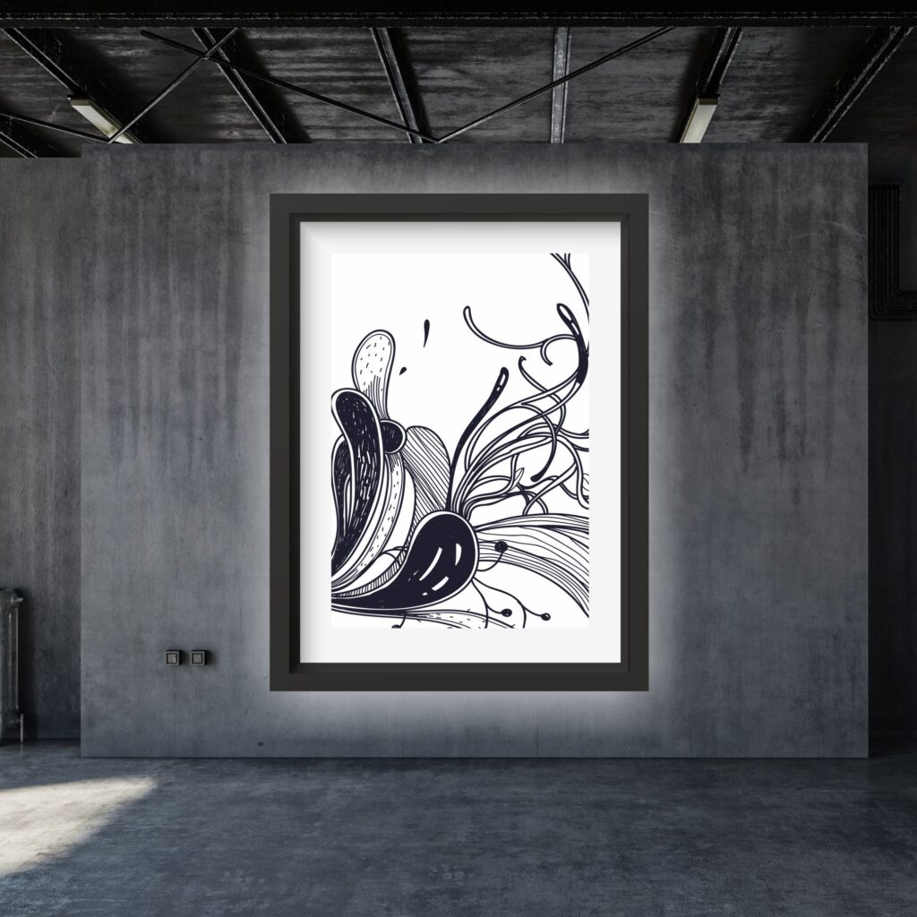 delle-venezie-line-art-poster-in-black-frame