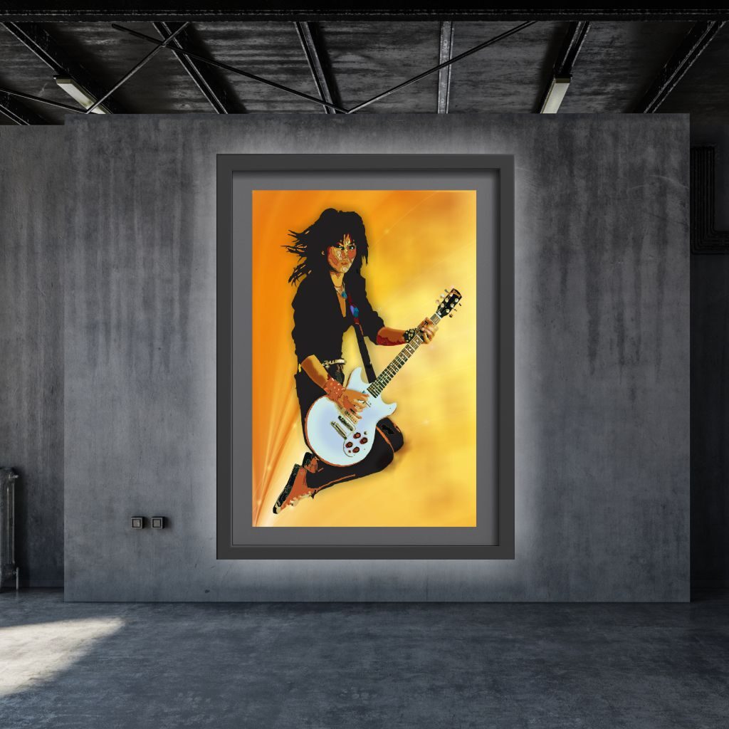 digital-art-rock-n-roll-with-joan-jett-poster-grey-frame