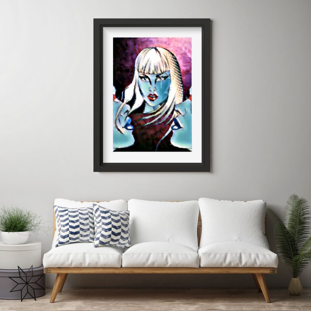 mysterious-shantalla-acrylic-painting-in-black-frame-on-wall