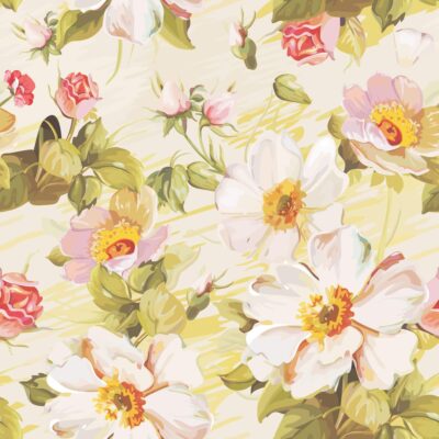 country-rose-wallpaper-pattern- flora-fauna