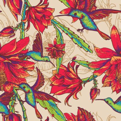 honey-suckle-wallpaper-pattern-flora-fauna