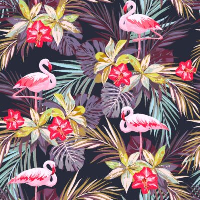 pink-flamingo-wallpaper-pattern-flora-fauna